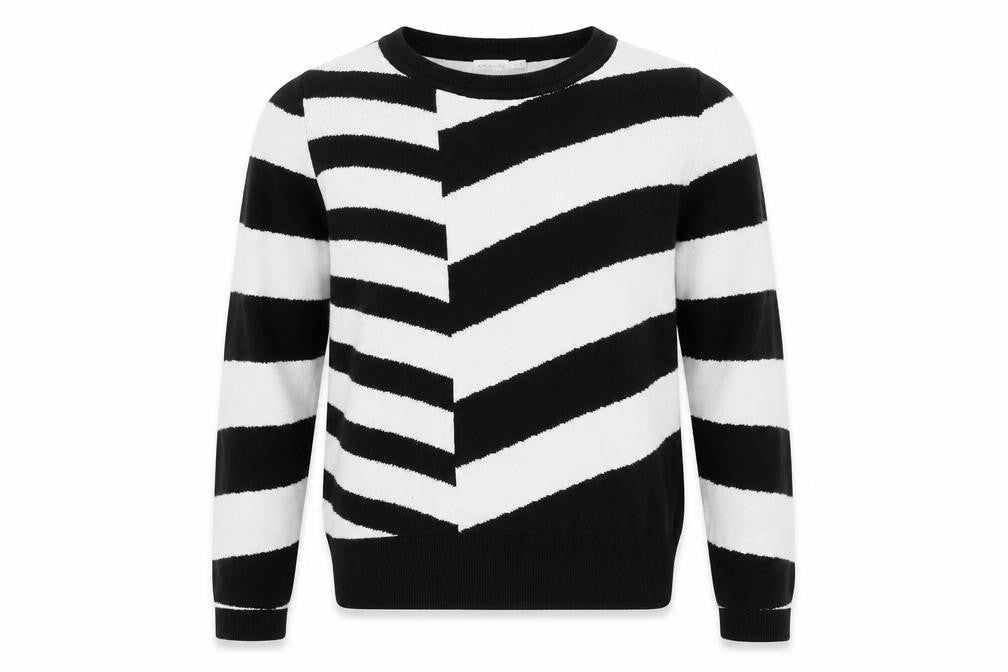 Front view of paz torras Men's Black Striped jumper M