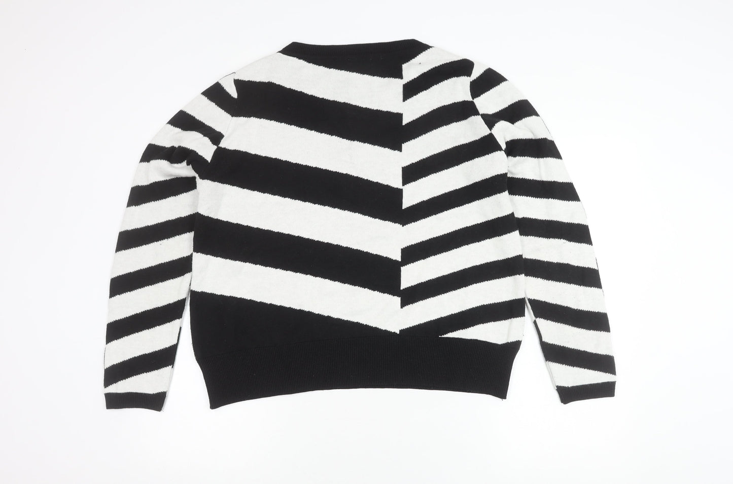 paz torras Men's Black Striped Pullover Jumper M