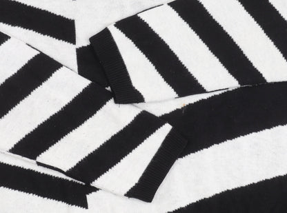 paz torras Men's Black Striped Pullover Jumper M