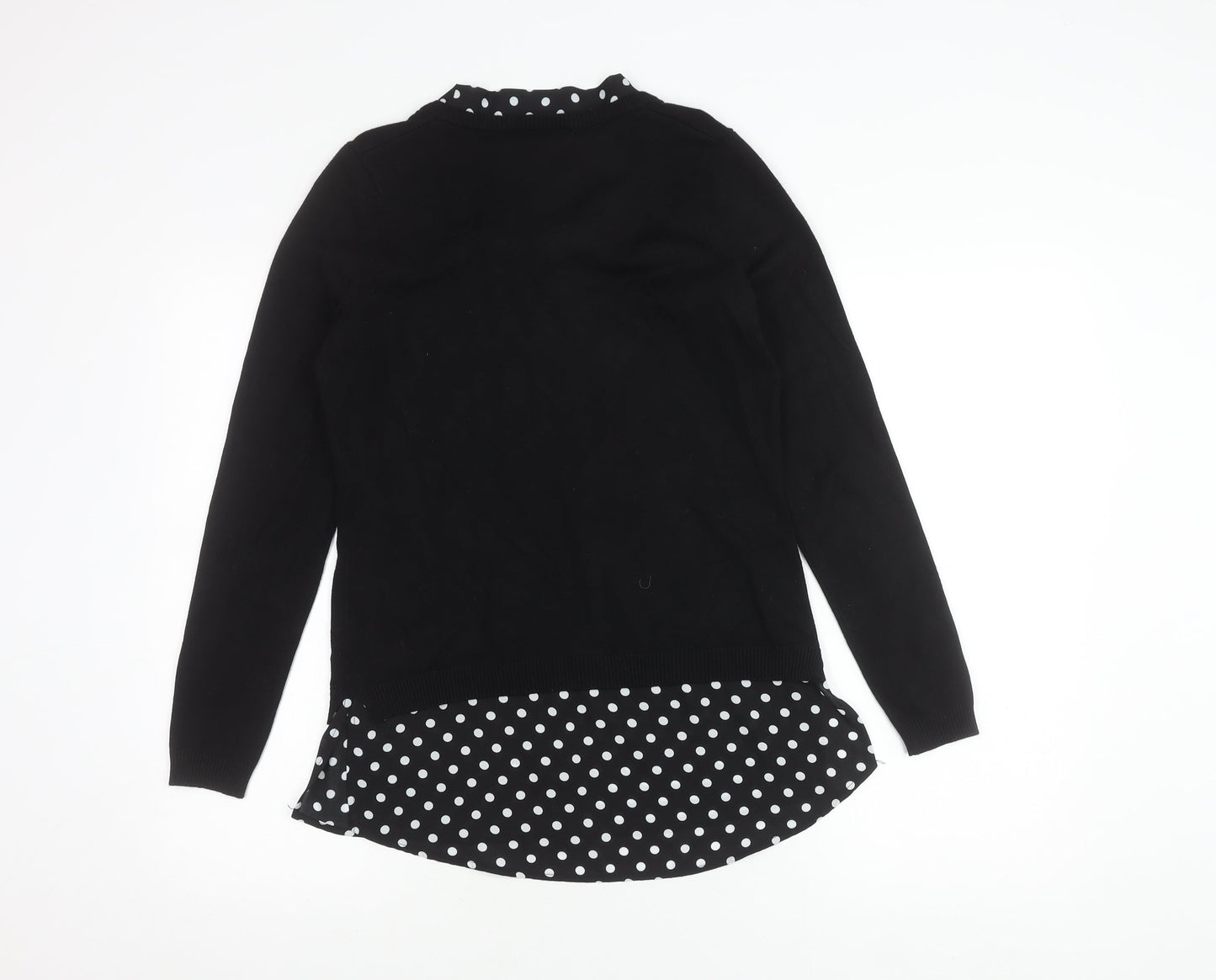 Adrianna Papell Women's Black Bow Polka Dot Jumper XS