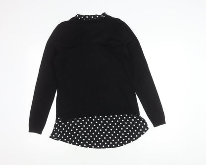 Adrianna Papell Women's Black Bow Polka Dot Jumper XS