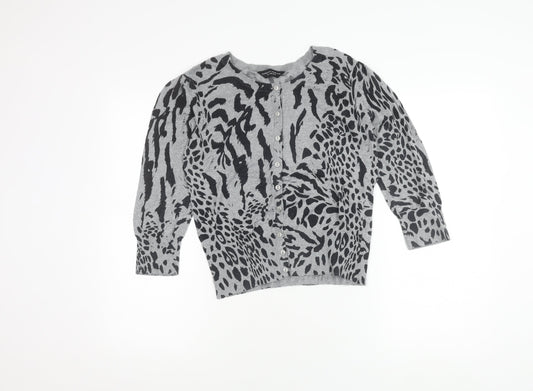 Womens UK Size 12 Dorothy Perkins Grey Cardigan Jumper