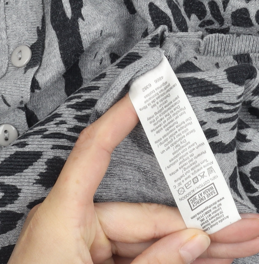 Womens UK Size 12 Dorothy Perkins Grey Cardigan Jumper
