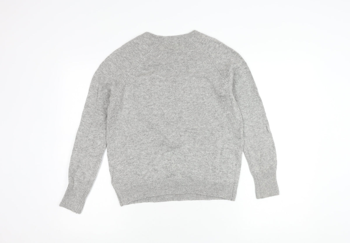 H&M Women's Grey XS Pullover Jumper Sequin Heart