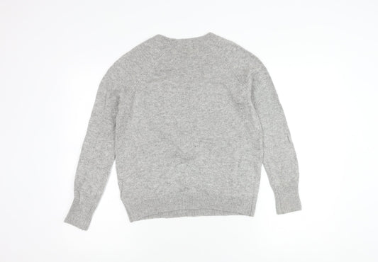 H&M Women's Grey XS Pullover Jumper Sequin Heart
