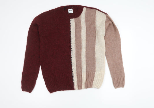 Womens UK Size M Zara Multicoloured Pullover Jumper