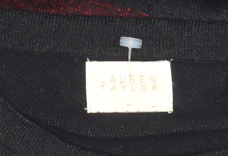 Womens UK Size L Lauren Taylor Black Pullover Jumper