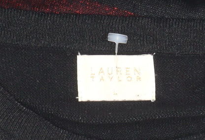 Womens UK Size L Lauren Taylor Black Pullover Jumper