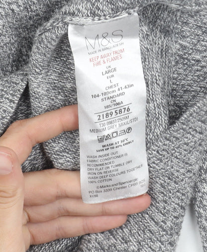 Marks and Spencer Men's Grey Pullover Jumper L