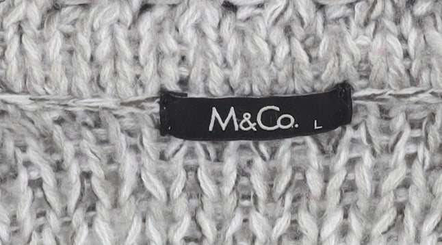 Womens UK Size L M&Co Grey Cardigan Jumper