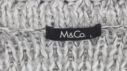 Womens UK Size L M&Co Grey Cardigan Jumper
