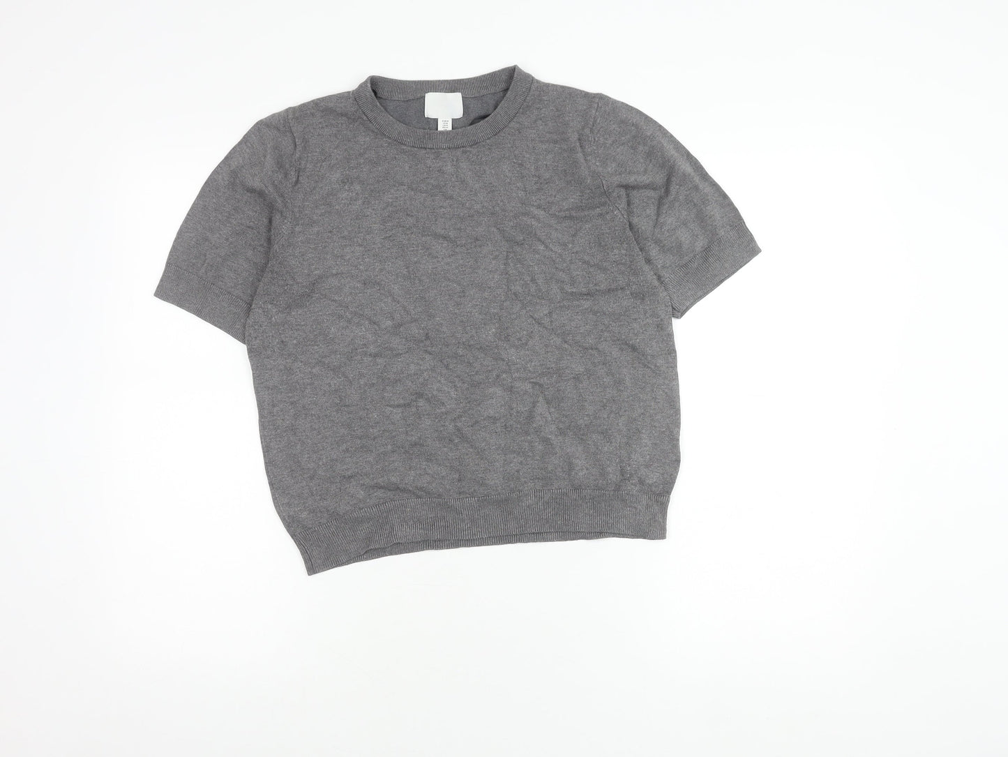 Womens UK Size 12 H&M Grey Jersey T-Shirt
