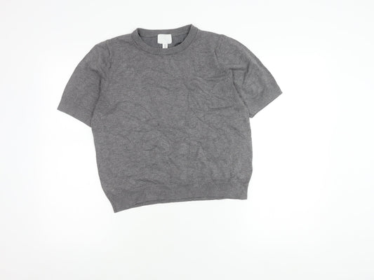 Womens UK Size 12 H&M Grey Jersey T-Shirt