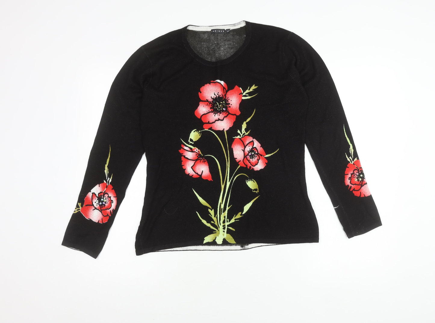 Womens UK Size M Janique Black Pullover Jumper