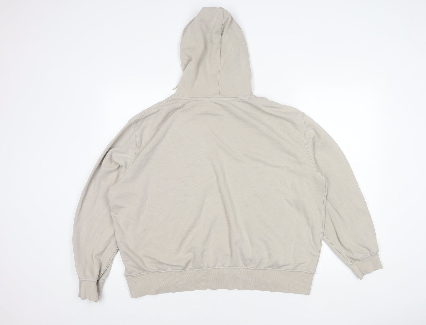 H&M Women's Beige XL Hoodie, Pullover, Casual, Logo Accent