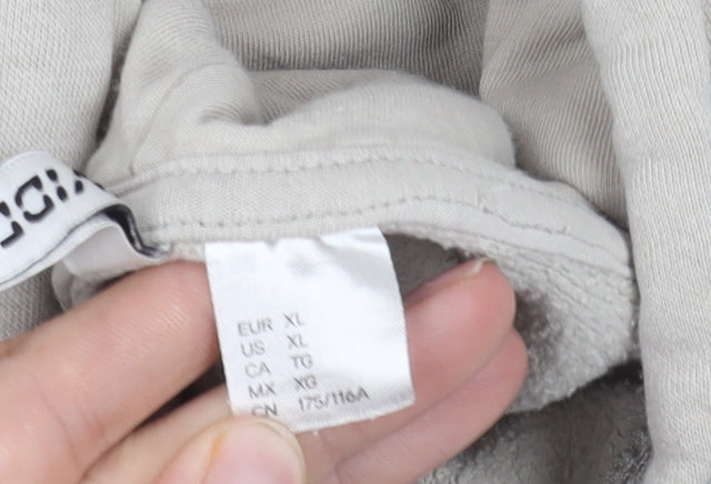 H&M Women's Beige XL Hoodie, Pullover, Casual, Logo Accent