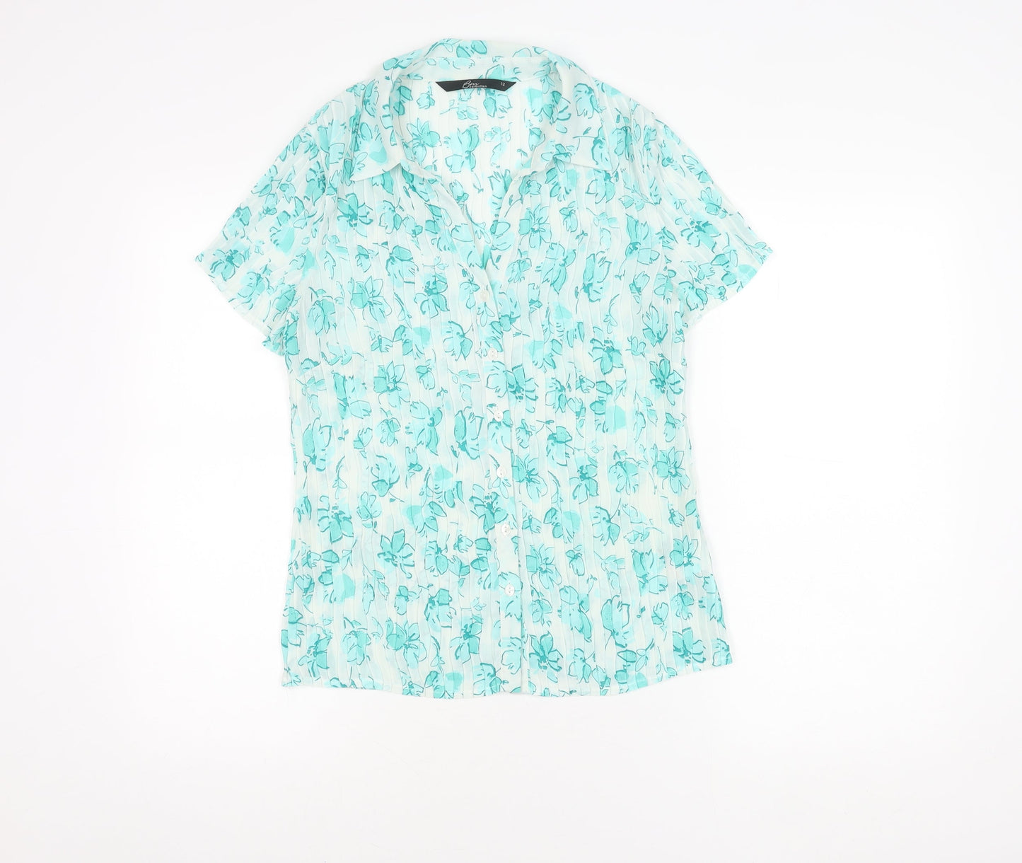 Womens UK Size 12 Bm collection Blue Basic Blouse