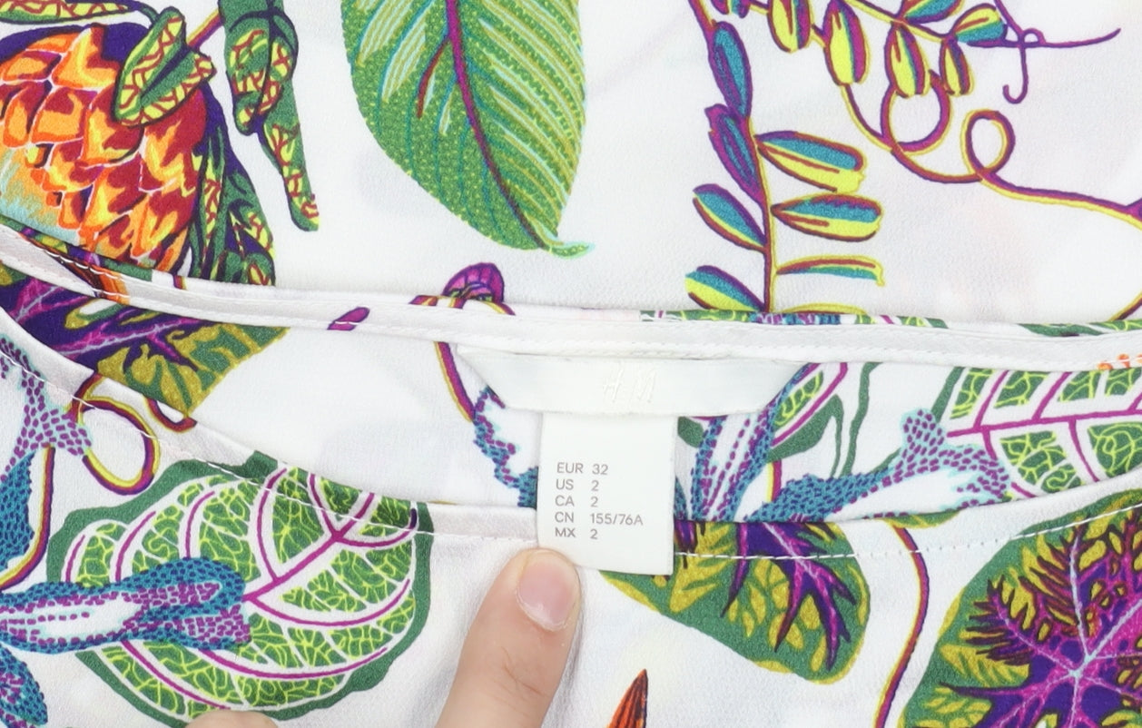 Womens UK Size 4 H&M Multicoloured Cropped