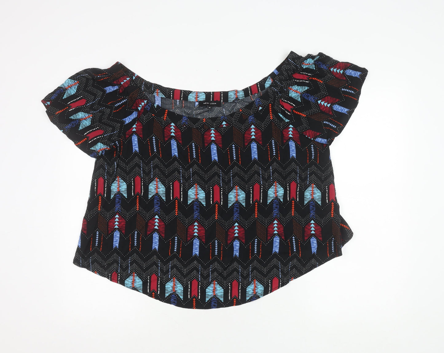 Womens UK Size 16 New Look Multicoloured Cropped Blouse
