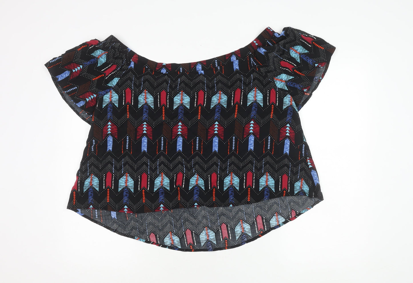 Womens UK Size 16 New Look Multicoloured Cropped Blouse