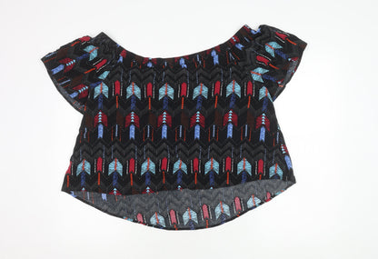 Womens UK Size 16 New Look Multicoloured Cropped Blouse
