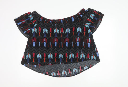Womens UK Size 16 New Look Multicoloured Cropped Blouse