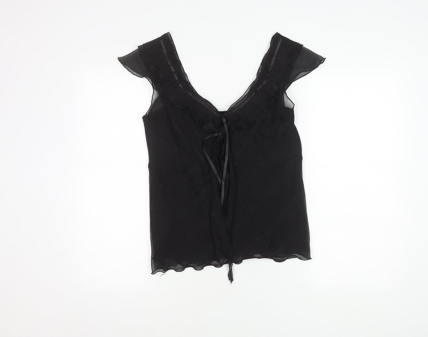 Bonmarché Women's Black Tunic Blouse Size 12 Sleeveless