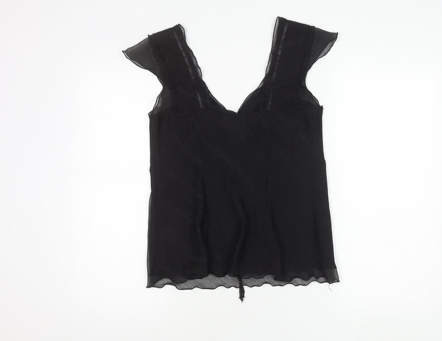 Bonmarché Women's Black Tunic Blouse Size 12 Sleeveless