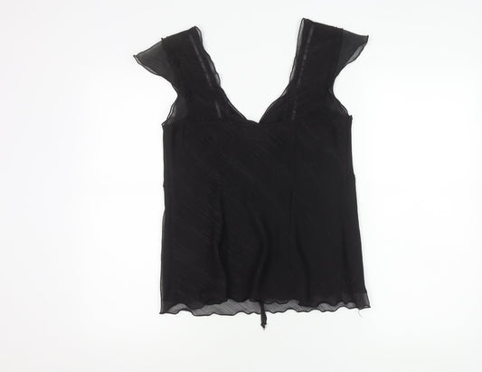 Bonmarché Women's Black Tunic Blouse Size 12 Sleeveless