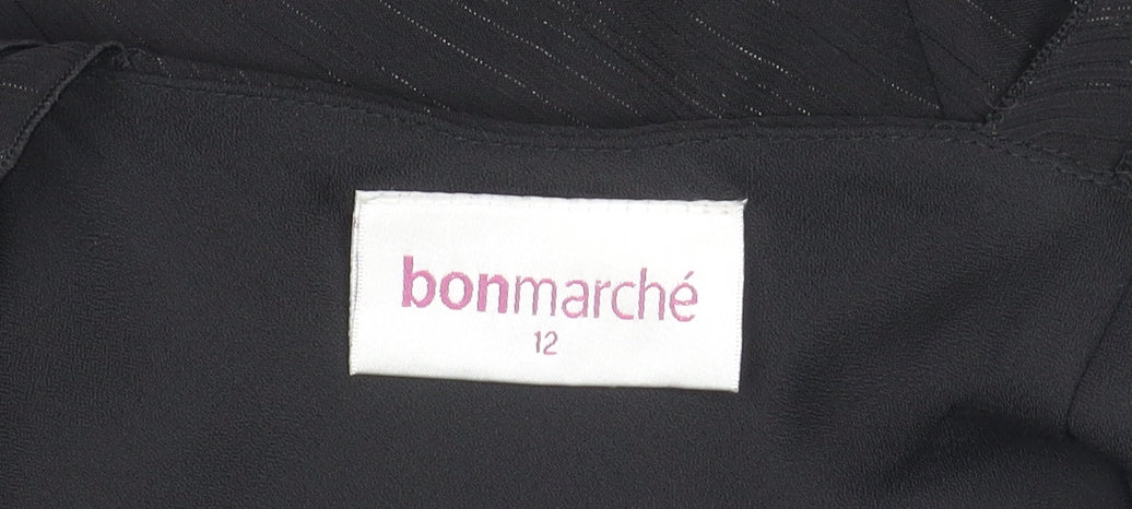 Bonmarché Women's Black Tunic Blouse Size 12 Sleeveless