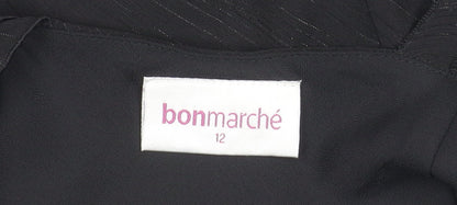 Bonmarché Women's Black Tunic Blouse Size 12 Sleeveless