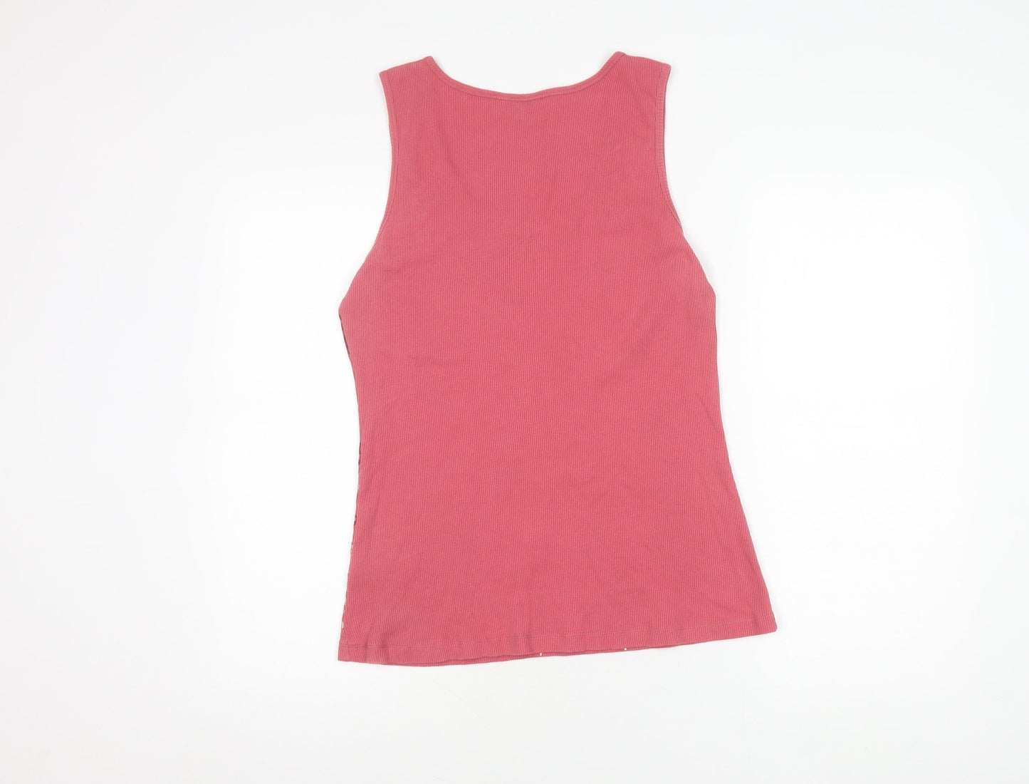 M&Co Women's Pink Floral Cotton Tank Top XL