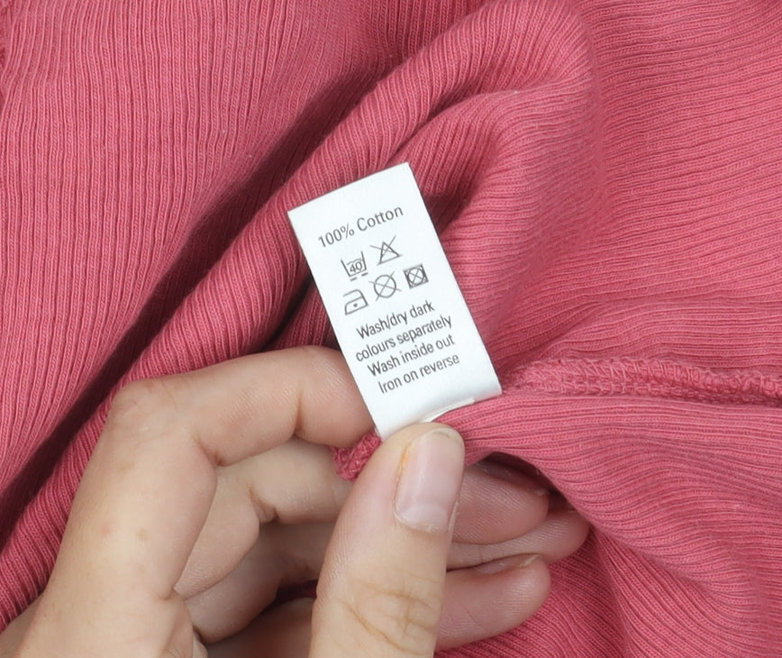 M&Co Women's Pink Floral Cotton Tank Top XL