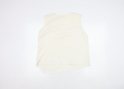 M&Co Women's Ivory Cotton Sleeveless Tank Top