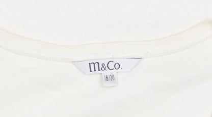 M&Co Women's Ivory Cotton Sleeveless Tank Top