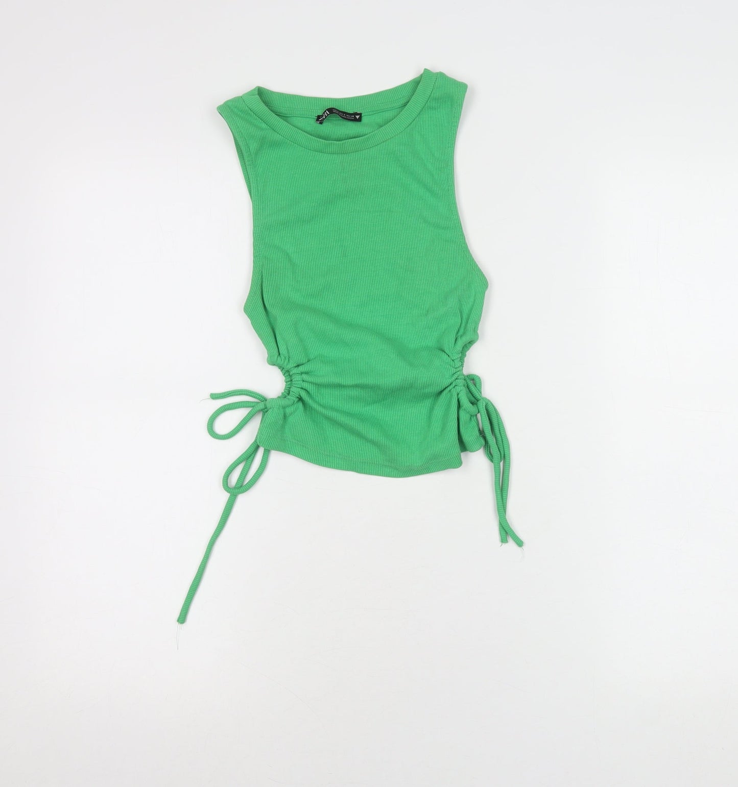 Womens UK Size 10 Zara Green Cropped Tank