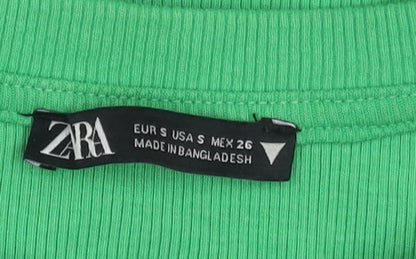 Womens UK Size 10 Zara Green Cropped Tank