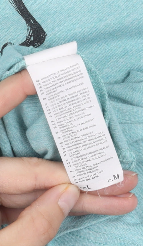 Stanley/Stella Men's Blue Graphic T-Shirt, L