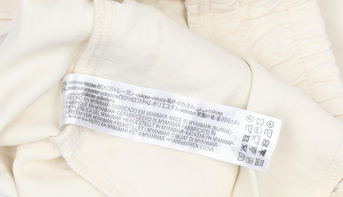 Womens UK Size 10 Zara Relaxed Fit Cargo Beige Trousers