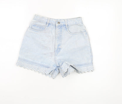 Rio by Fashion Women's Blue Denim Lace Accented Shorts Size 7