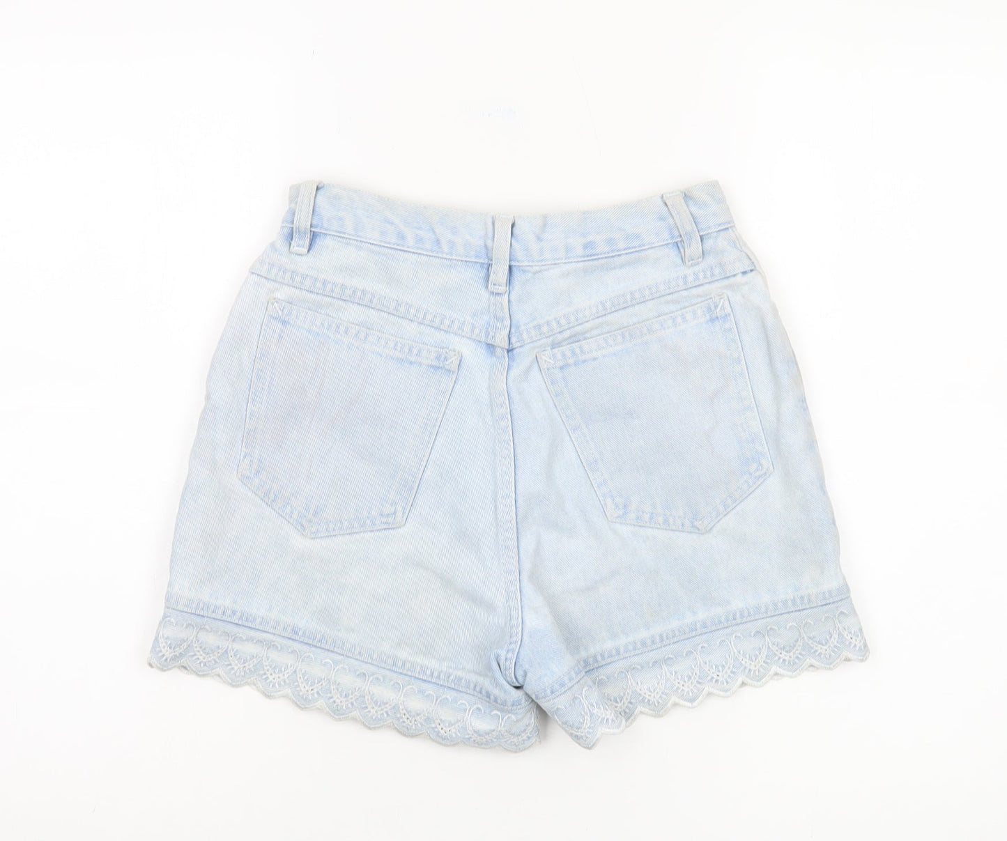 Rio by Fashion Women's Blue Denim Lace Accented Shorts Size 7