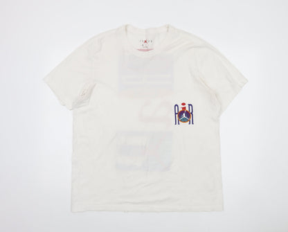 Jordan Men's White Large Graphic Print T-Shirt