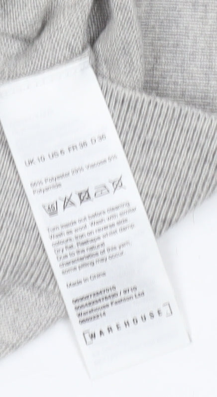 Womens UK Size 10 Warehouse Grey Pullover Jumper