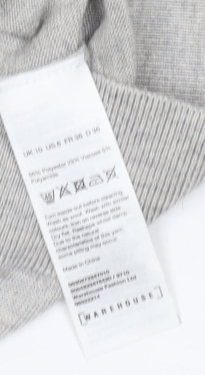 Womens UK Size 10 Warehouse Grey Pullover Jumper