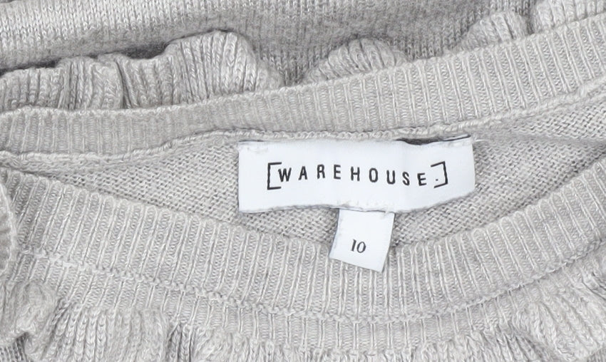 Womens UK Size 10 Warehouse Grey Pullover Jumper