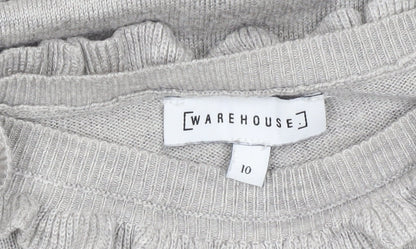 Womens UK Size 10 Warehouse Grey Pullover Jumper