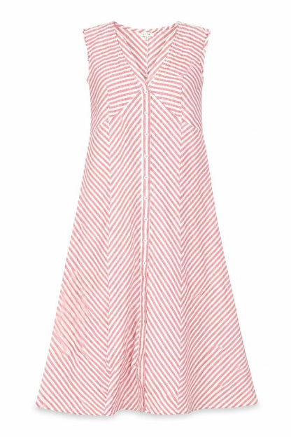 Max Studio Women's Red Striped Dress, Size 6