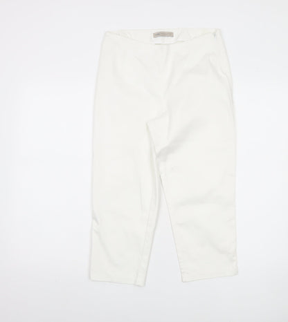 Womens UK Size 10 Marks and Spencer   White Trousers