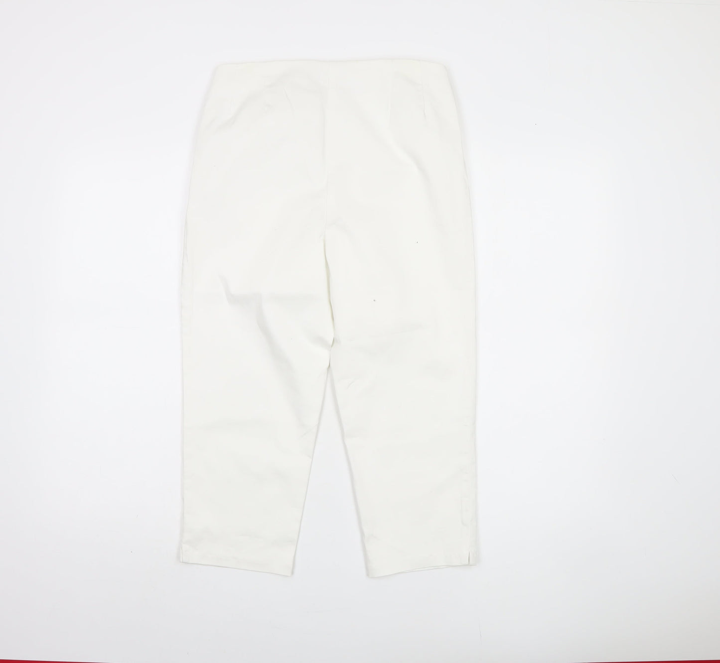 Womens UK Size 10 Marks and Spencer   White Trousers