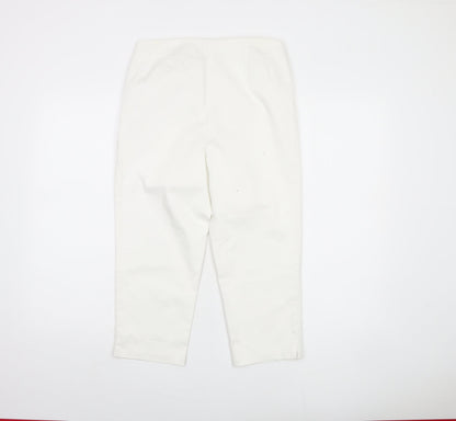 Womens UK Size 10 Marks and Spencer   White Trousers